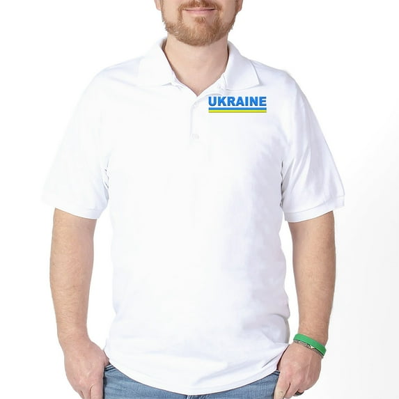 CafePress - Pro Ukraine Pride Ukrainian Flag ?????? Golf Shirt - Golf Shirt, Pique Knit Golf Polo