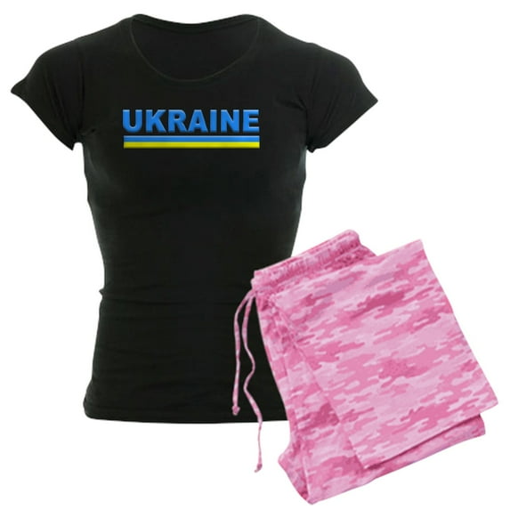 CafePress - Pro Ukraine Pride Ukrainian Flag ??????? Pajamas - Women's Short Sleeve Print T-Shirt and Pants Dark Cotton Pajama Set