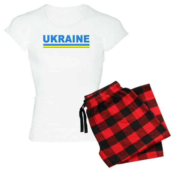 CafePress - Pro Ukraine Pride Ukrainian Flag ??????? Pajamas - Women's Short Sleeve Print T-Shirt and Pants Light Cotton Pajama Set
