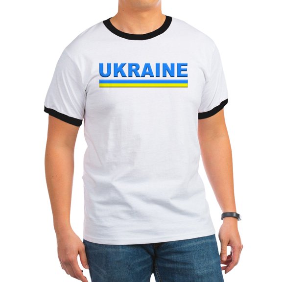 CafePress - Pro Ukraine Pride Ukrainian Flag ??????? T Shirt - 100% Cotton Ringed T-Shirt
