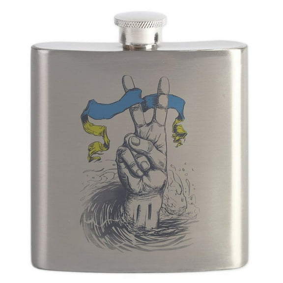 CafePress - Pro Ukraine Support Ukrainia - Stainless Steel Flask, 6oz Drinking Flask