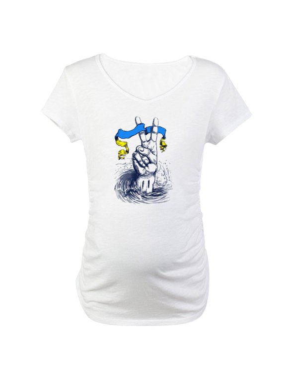 - Pro Ukraine Support Ukrainian Fl Maternity T Shirt - Cotton Maternity T-shirt, Cute & Funny Pregnancy Tee