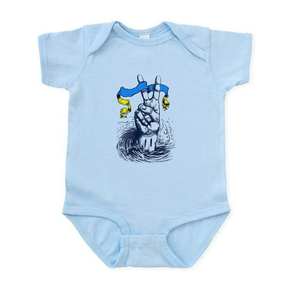 CafePress - Pro Ukraine Support Ukrainian Flag Peace Body Suit - Baby Light Bodysuit, Size Newborn - 24 Months