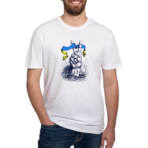 CafePress - Pro Ukraine Support Ukrainian Flag Peace S T Shirt - Fitted T-Shirt, Vintage Fit Soft Cotton Tee