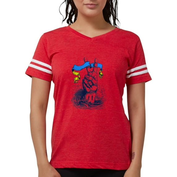 CafePress - Pro Ukraine Support Ukrainian Flag Peace S T Shirt - Womens Football Shirt