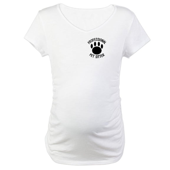 CafePress - Professional Pet Sitter Paw Prin Maternity T Shirt - Cotton Maternity T-shirt, Cute & Funny Pregnancy Tee