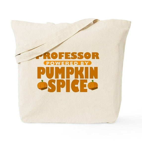 CafePress - Professor Powered By Pumpkin Spice Tote Bag - Unisex Canvas Tote Bag, Beige, 1-Piece