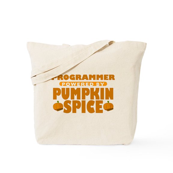 CafePress - Programmer Powered By Pumpkin Spice Tote Bag - Unisex Canvas Tote Bag, Beige, 1-Piece