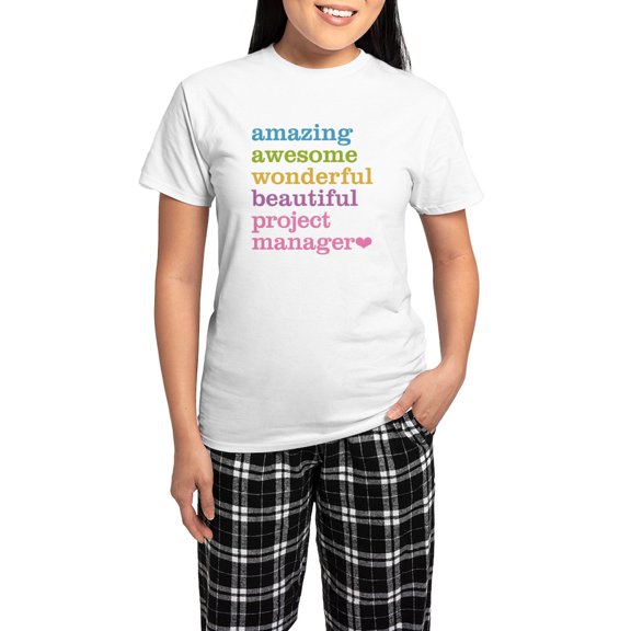 CafePress - Project Manager Women's Light Pajamas - Women's Short Sleeve Print T-Shirt and Pants Light Cotton Pajama Set