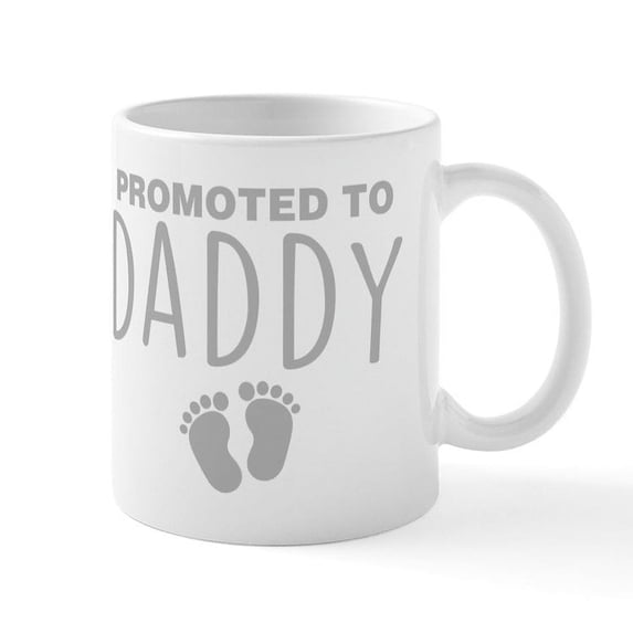 CafePress - Promoted To Daddy Mugs - 11 oz Ceramic Mug - Novelty Coffee Tea Cup
