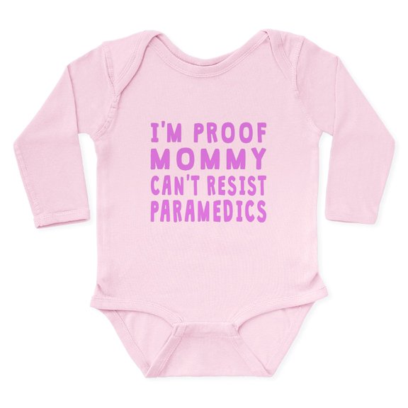 CafePress - Proof Mommy Cant Resist Paramedics Body Suit - Long Sleeve Cotton Baby Bodysuit