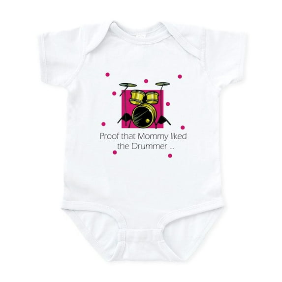 CafePress - Proof Mommy Liked Drummer Baby Infant Bodysuit - Baby Light Bodysuit, Size Newborn - 24 Months