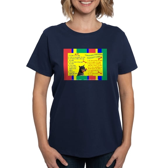CafePress - Property Laws Minpin,Blktancr Women's Value T Shi - Women's Traditional Fit Dark T-Shirt