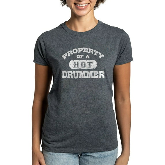 CafePress - Property Of A Hot Drummer Women's Dark T Shirt - Women's Traditional Fit Dark T-Shirt