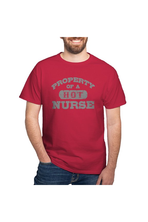 - Property Of A Hot Nurse Dark T Shirt - Men's Classic Graphic Cotton T-Shirt