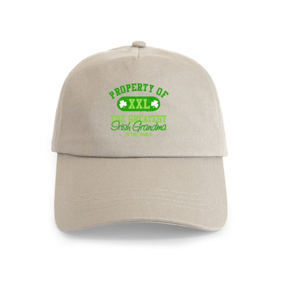 CafePress - Property Of Irish Grandma Cap - Adjustable 100% Brushed Unisex Casual Cotton Baseball Cap, Beige, 1
