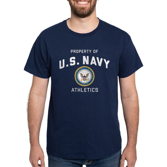 CafePress - Property Of U.S. Navy Athletics Dark T Shirt - Men's Classic Graphic Cotton T-Shirt