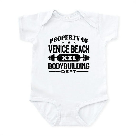 CafePress - Property Of Venice Beach Bodybuilding Infant Bodys - Baby Light Bodysuit, Size Newborn - 24 Months