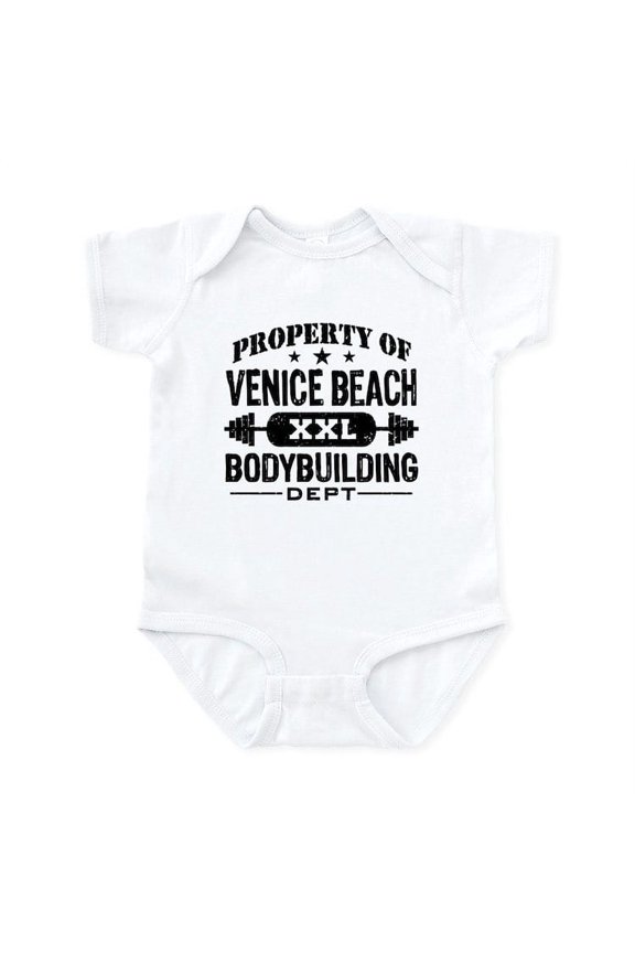 - Property Of Venice Beach Bodybuilding Infant Bodys - Baby Light Bodysuit, Size Newborn - 24 Months