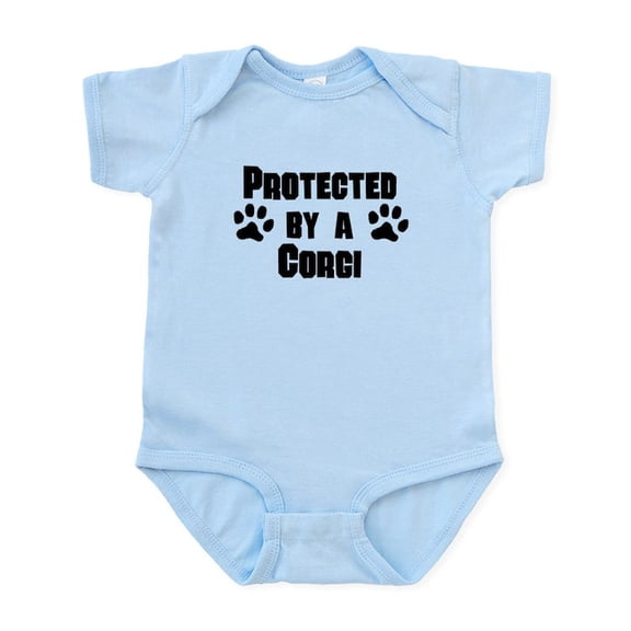 CafePress - Protected By A Corgi Body Suit - Baby Light Bodysuit, Size Newborn - 24 Months