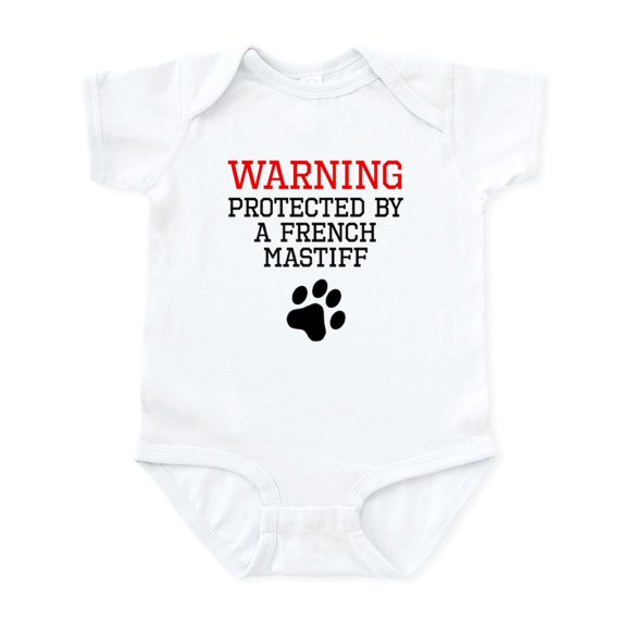 CafePress - Protected By A French Mastiff Body Suit - Baby Light Bodysuit, Size Newborn - 24 Months