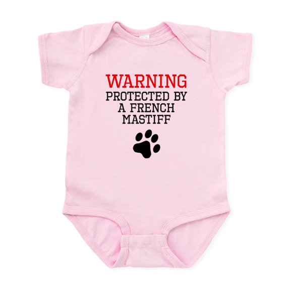 CafePress - Protected By A French Mastiff Body Suit - Baby Light Bodysuit, Size Newborn - 24 Months
