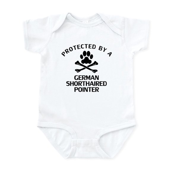 CafePress - Protected By A German Shorthaired Pointer Body Sui - Baby Light Bodysuit, Size Newborn - 24 Months