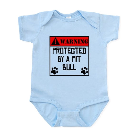 CafePress - Protected By A Pit Bull Body Suit - Baby Light Bodysuit, Size Newborn - 24 Months