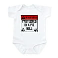thumbnail image 1 of CafePress - Protected By A Pit Bull Body Suit - Baby Light Bodysuit, Size Newborn - 24 Months, 1 of 4