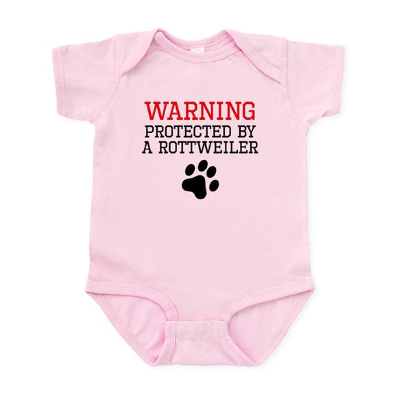 CafePress - Protected By A Rottweiler Body Suit - Baby Light Bodysuit, Size Newborn - 24 Months