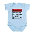 thumbnail image 1 of CafePress - Protected By A Siberian Husky Body Suit - Baby Light Bodysuit, Size Newborn - 24 Months, 1 of 4