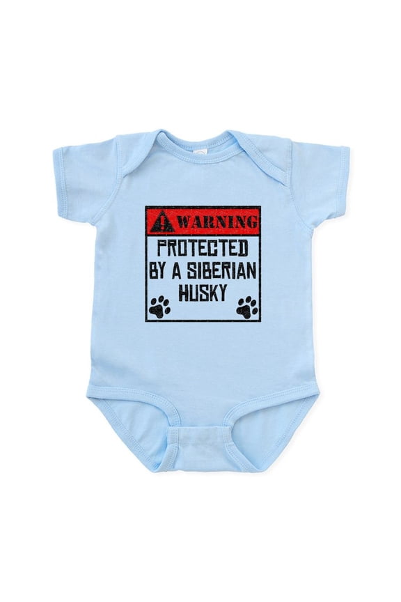 - Protected By A Siberian Husky Body Suit - Baby Light Bodysuit, Size Newborn - 24 Months
