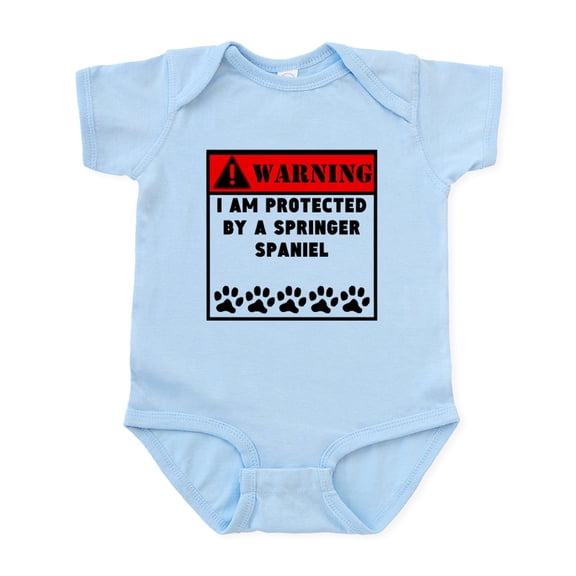 CafePress - Protected By A Springer Spaniel Body Suit - Baby Light Bodysuit
