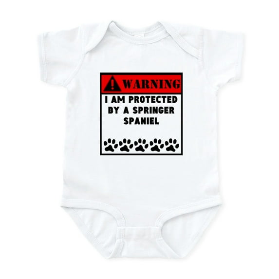 CafePress - Protected By A Springer Spaniel Body Suit - Baby Light Bodysuit