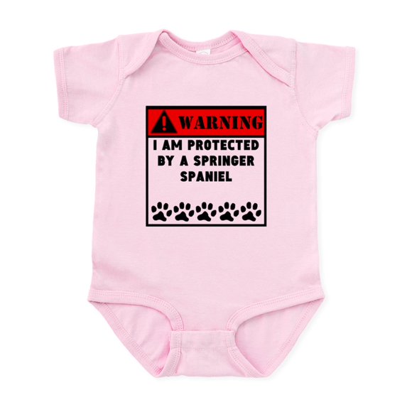 CafePress - Protected By A Springer Spaniel Body Suit - Baby Light Bodysuit