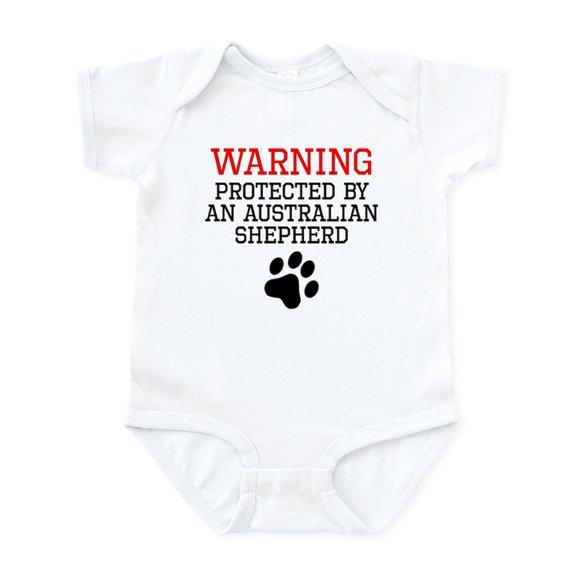 CafePress - Protected By An Australian Shepherd Body Suit - Baby Light Bodysuit, Size Newborn - 24 Months