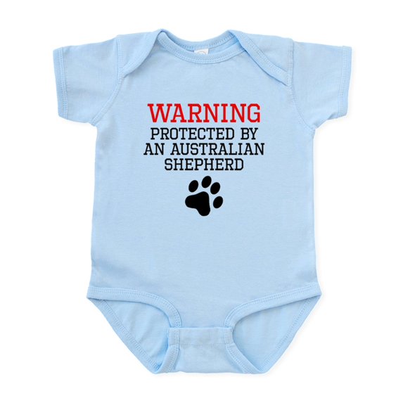 CafePress - Protected By An Australian Shepherd Body Suit - Baby Light Bodysuit, Size Newborn - 24 Months