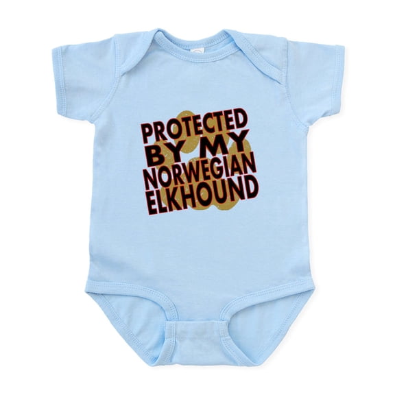CafePress - Protected By My Norwegian Elkhound Body Suit - Baby Light Bodysuit