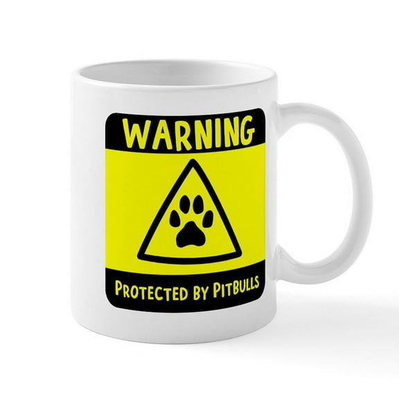 CafePress - Protected By Pitbulls - 11 oz Ceramic Mug - Novelty Coffee Tea Cup