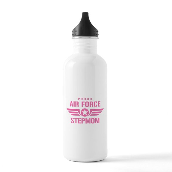 CafePress - Proud Air Force Stepmom W [Pink] Stainless Water B - Stainless Steel Water Bottle, Sports Bottle, 1.0L