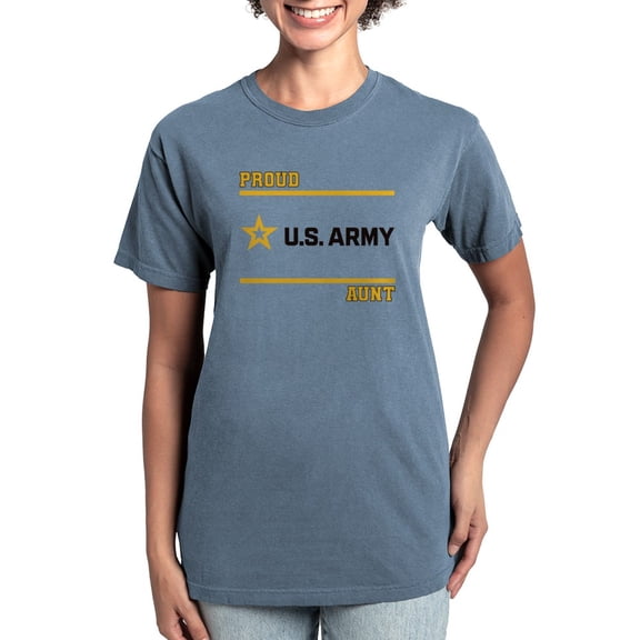 CafePress - Proud Army Aunt Black And Gold T Shirt - Womens Comfort Colors® Shirt