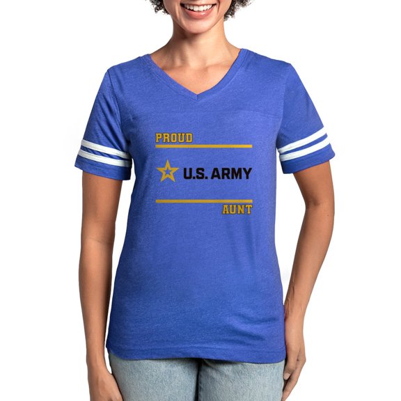 CafePress - Proud Army Aunt Black And Gold T Shirt - Womens Football Shirt