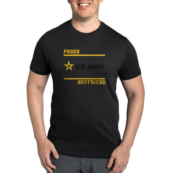 CafePress - Proud Army Boyfriend Black And Gold Men's Eco Sport T Shirt - Men's Dark Eco Sport T-Shirt