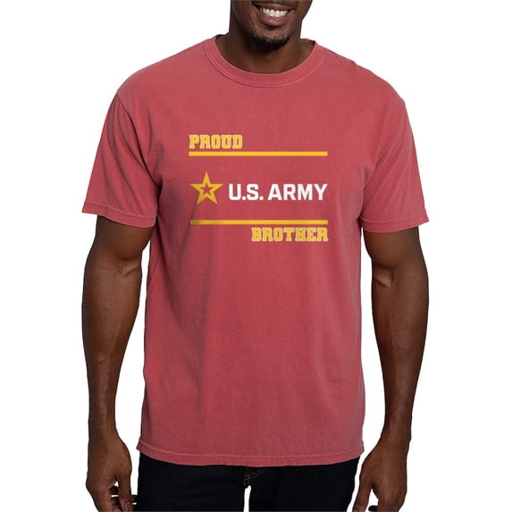 CafePress - Proud Army Brother White And Gold T Shirt - Mens Comfort Colors Shirt