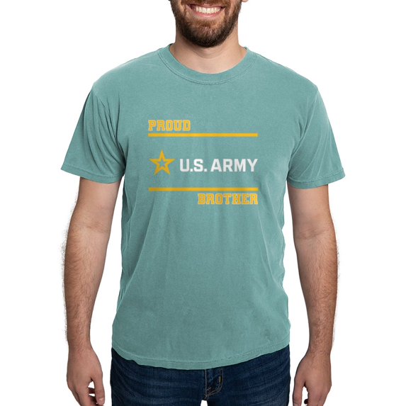 CafePress - Proud Army Brother White And Gold T Shirt - Mens Comfort Colors Shirt
