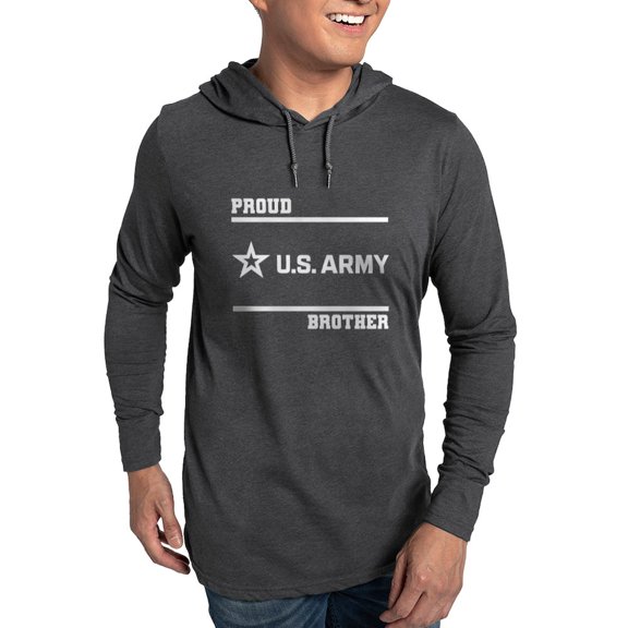 CafePress - Proud Army Brother White Long Sleeve T Shirt - Mens Hooded Shirt