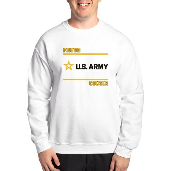 CafePress - Proud Army Cousin Black And Gold Sweatshirt - Crew Neck Sweatshirt