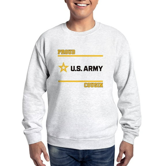 CafePress - Proud Army Cousin Black And Gold Sweatshirt - Crew Neck Sweatshirt