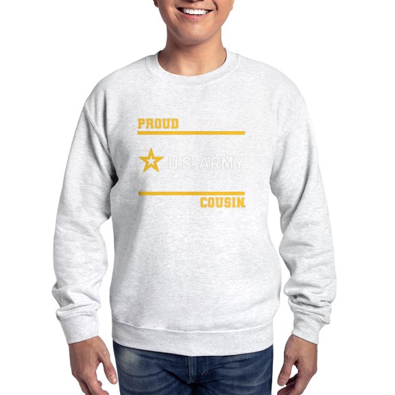 CafePress - Proud Army Cousin White And Gold Sweatshirt - Crew Neck Sweatshirt