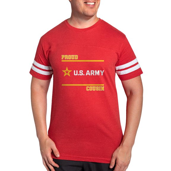 CafePress - Proud Army Cousin White And Gold T Shirt - Mens Football Shirt